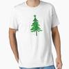 Green Christmas Tree T Shirt Essential Vintage Stretched Top For Everyday Wear Unisex Designer Clothes Streetwear