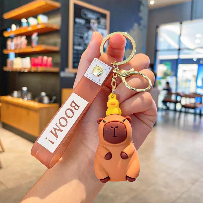 Creative Cartoon Kapibara Capybara Jun Keychain Doll Boys and Girls Cute Bag Pendant Small Gift