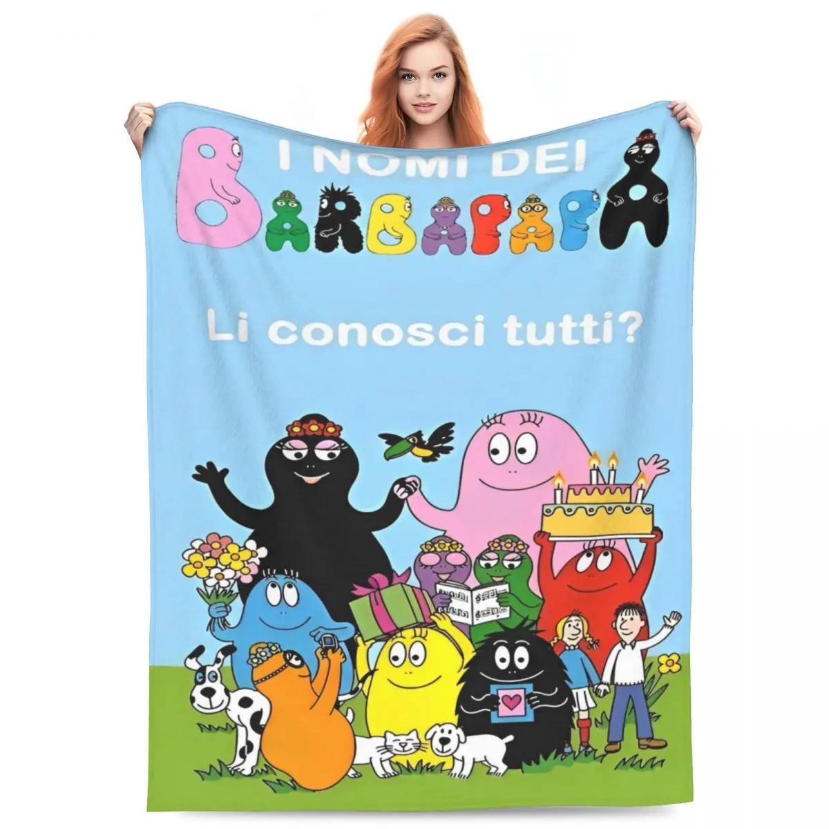 

Barbapapa Coral Fleece Plush Throw Blanket Cute Cartoon Blankets for Sofa Travel Lightweight Bedding Throws 50x60in