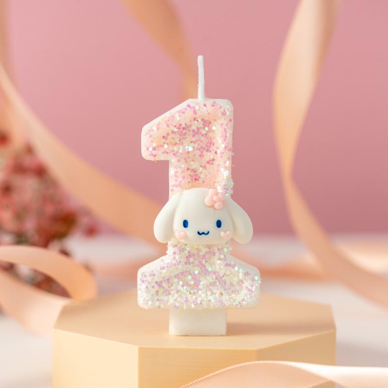 Creative Cute Cartoon Rabbit Number Birthday Candle Cake Decoration Party Dessert