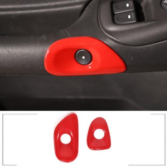 Red ABS Interior Door Switch Button Frame Cover Trim For Corvette C6 2005-2013