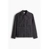 H M Regular Fit Waffle Texture oversHirt Navy Blue Patterned