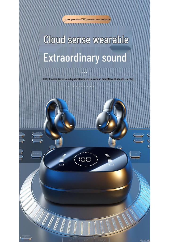 Bone Conduction Wireless Bluetooth Earbuds - 2026 Model, Ear Clip/Hooks for Men & Women Sports
