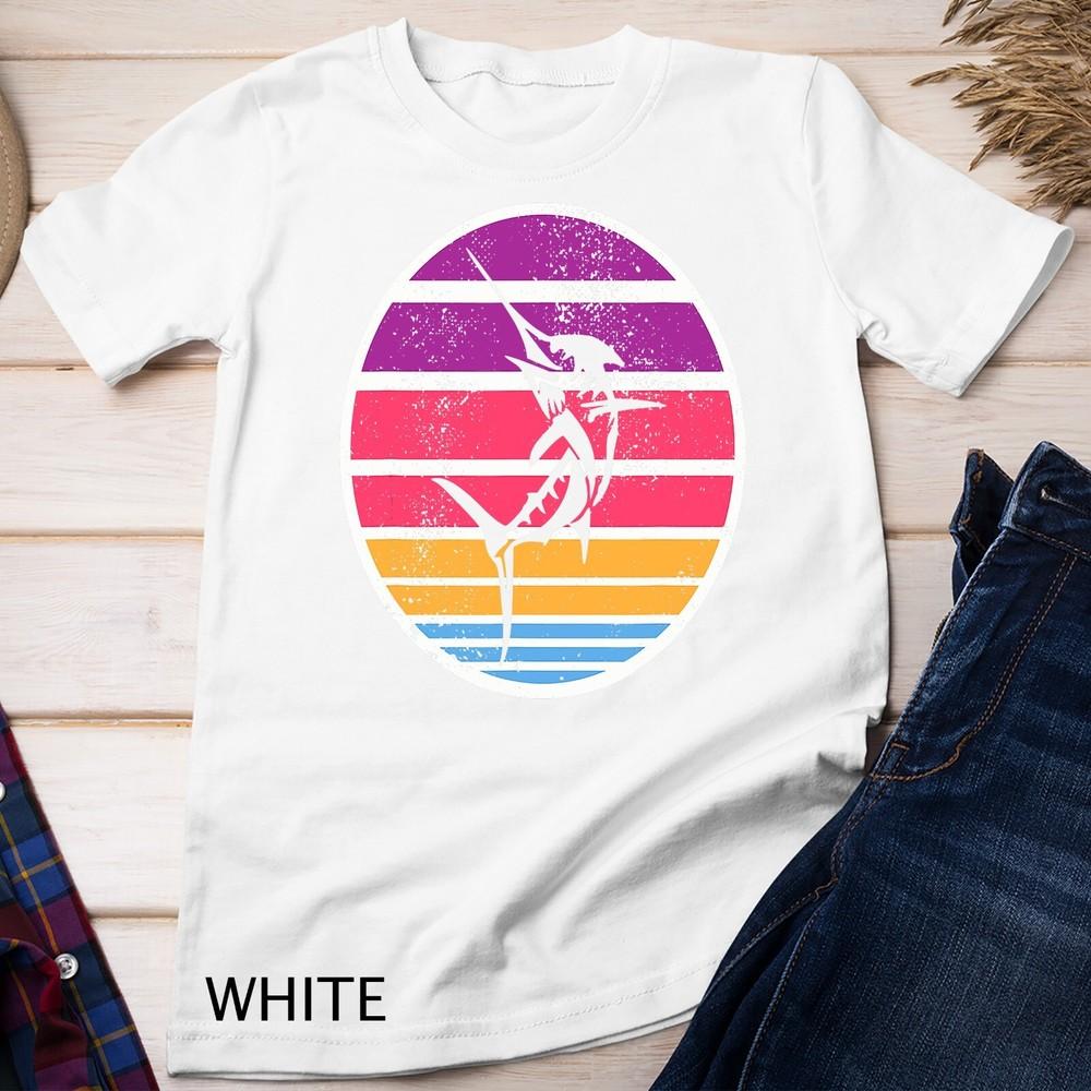 Vintage Retro Distressed Fishing Sunset Swordfish Kids Men Unisex T-shirt
