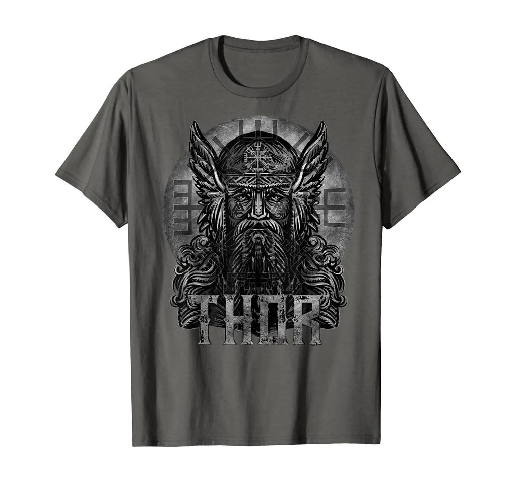 Norse God Thor Pagan Runes Nordic Myth TShirt 100 Cotton ONeck Summer Short Sleeve Casual Mens Tshirt Size S3XL