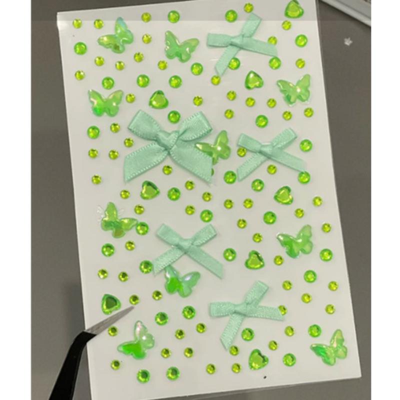 3D Stereo Strass Scrapbook Journal Aufkleber Glänzendes Herz DIY Dekor Aufkleber für Mädchen Koreanische Mode Aufkleber Studentenbedarf