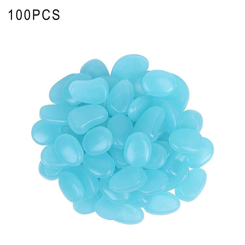 100pcs Small Stones Fish Tank Glowing Pebble Stones Aquarium Flower Pot Decorative Artificial Plastic Pebbles Home Decoration