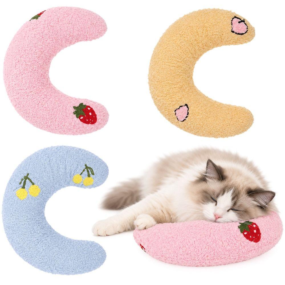 3pcs Machine Washable Pet Neck Pillow Plush Fluffy Calming Pillow U Shaped Pillow For Pets