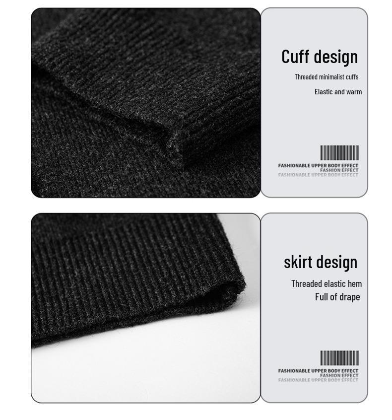 2025 Autumn/Winter High Neck Korean Style Double Zipper Knitted Cardigan for Couples – Loose Fit Sweater