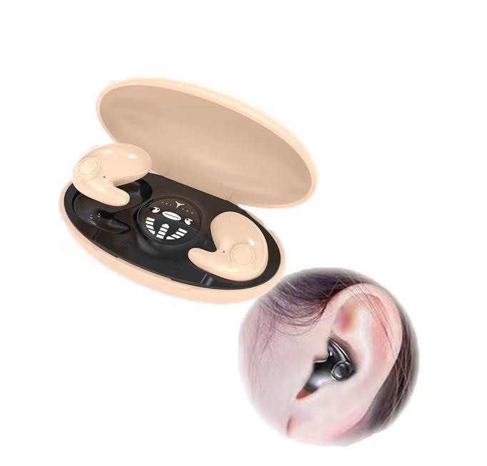 Invisible Sleep Wireless Earphones Ipx5 Waterproof, Bluetooth 5.3 Earphones with Wireless Charging Box Touch Control