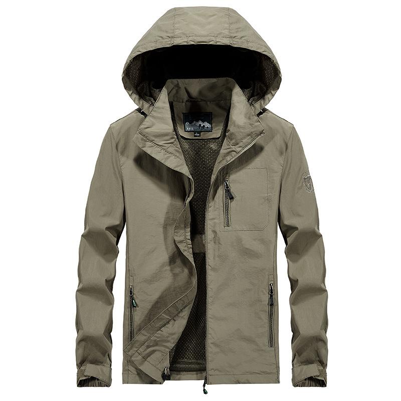 New Coat Men's Autumn Sports Top Youth Outdoor Hooded Windbreaker Jacket