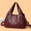 Vintage Soft Leather Handbag Women's Commuter Multi-Layer Large Capacity Shoulder Crossbody Bag