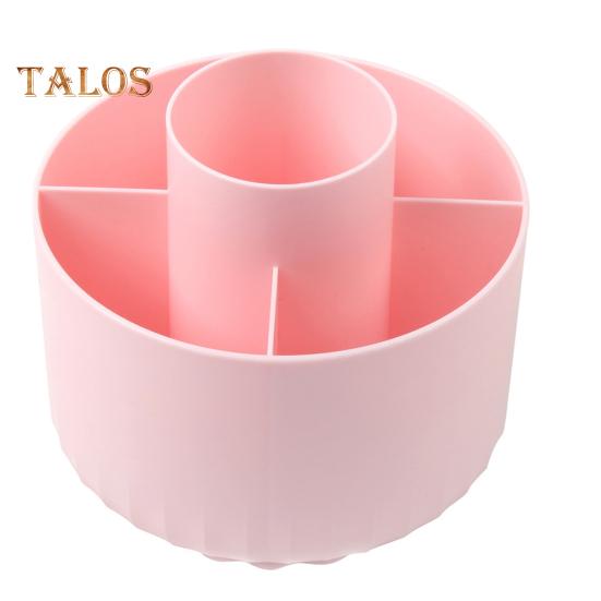 Makeup Brush Holder Cosmetic Storage Box 360-Degree Rotatable 5 Slot Design Large Capacity Pencil Case Desktop Organizer