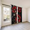 2pcs Semi-Blackout Curtains with 3D Flower Design Polyester Woven Knit Panels for Bedroom Living Room Office Window Rod Pocket