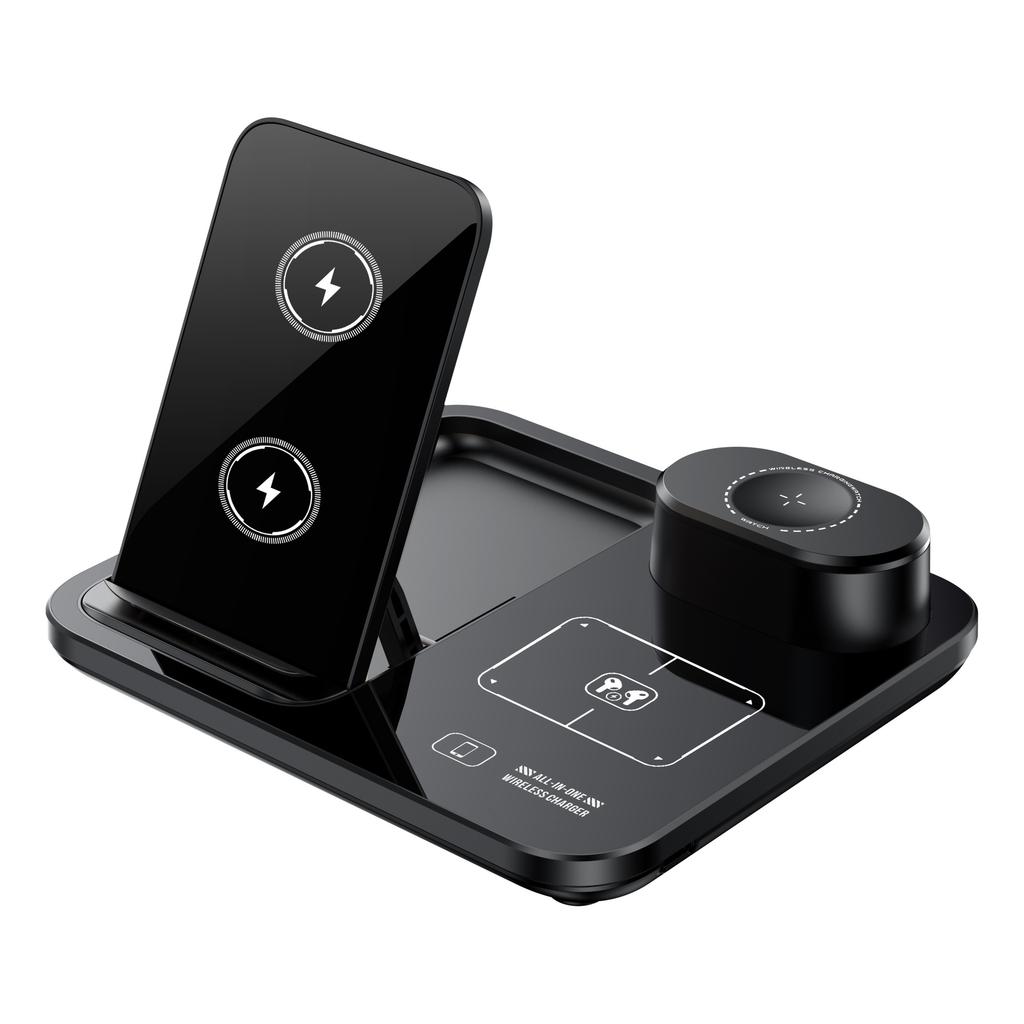 3 In 1 Electric Foldable Wireless Charger, Desktop Fast Charging Stand for iPhone 16 15 14 13 12, Motorized Pop-up Dock for Phone Watch AirPods