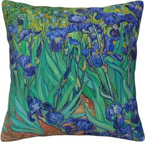 Van Goghs Artistic Floral Doublesided Printed pillow cover Short plush Suitable living room bedrooms sofas throw cushion cover