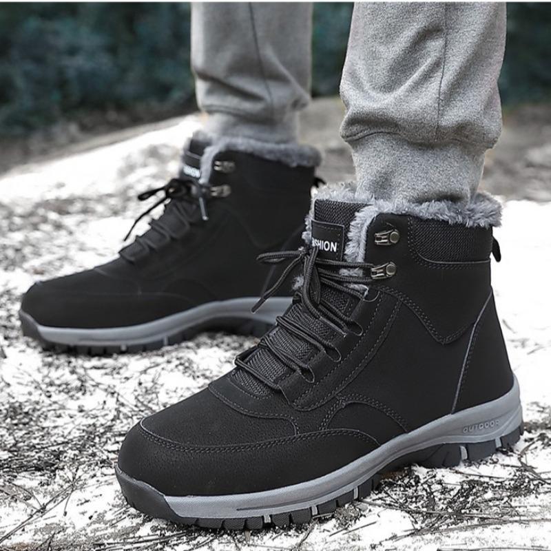 Fashion Winter Boots for Men Women Super Plush Warm Snow Boots Waterproof Couple Cotton Boots Winter High-top Sneakers Work Ankle Botas
