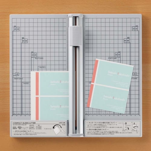 LIHIT LAB Compact Slide Cutter, A4 Landscape Compatible, 5-Sheet Straight Blade, 3-Sheet Perforation Blade, M40