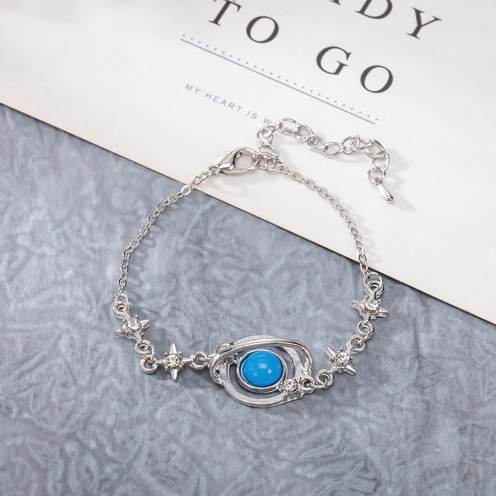 Brățară reglabilă cu șase stele din safir în formă de planetă