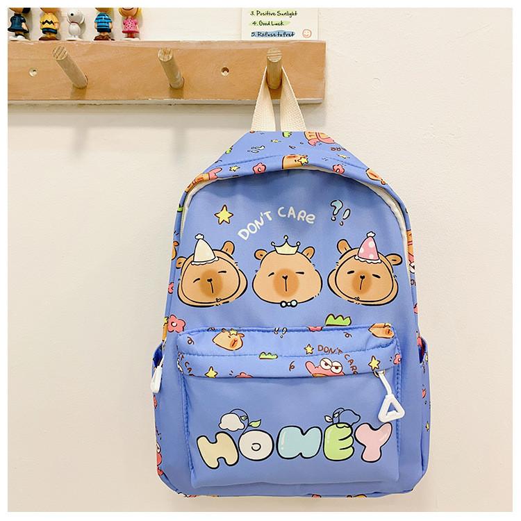 Cute And Spacious Childrens Cartoon Capybara Backpack For Boys And Girls In Nylon Soft