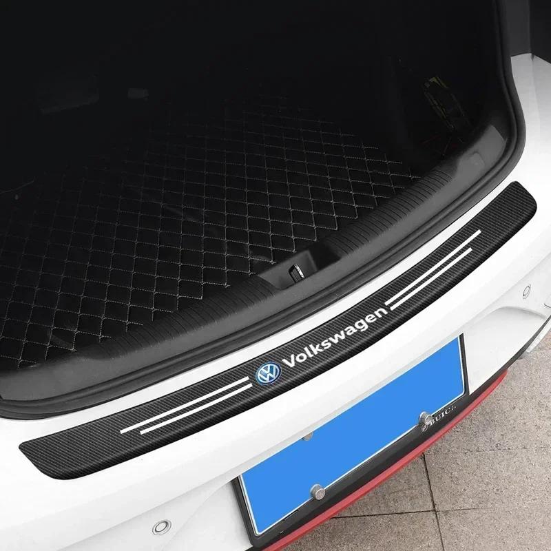 opq1 5Pcs Carbon Fiber Car Threshold Sticker Door Anti Scratch Decals For VW GTI Polo Golf Passat Tiguan Arteon Touareg Taigo Caddy
