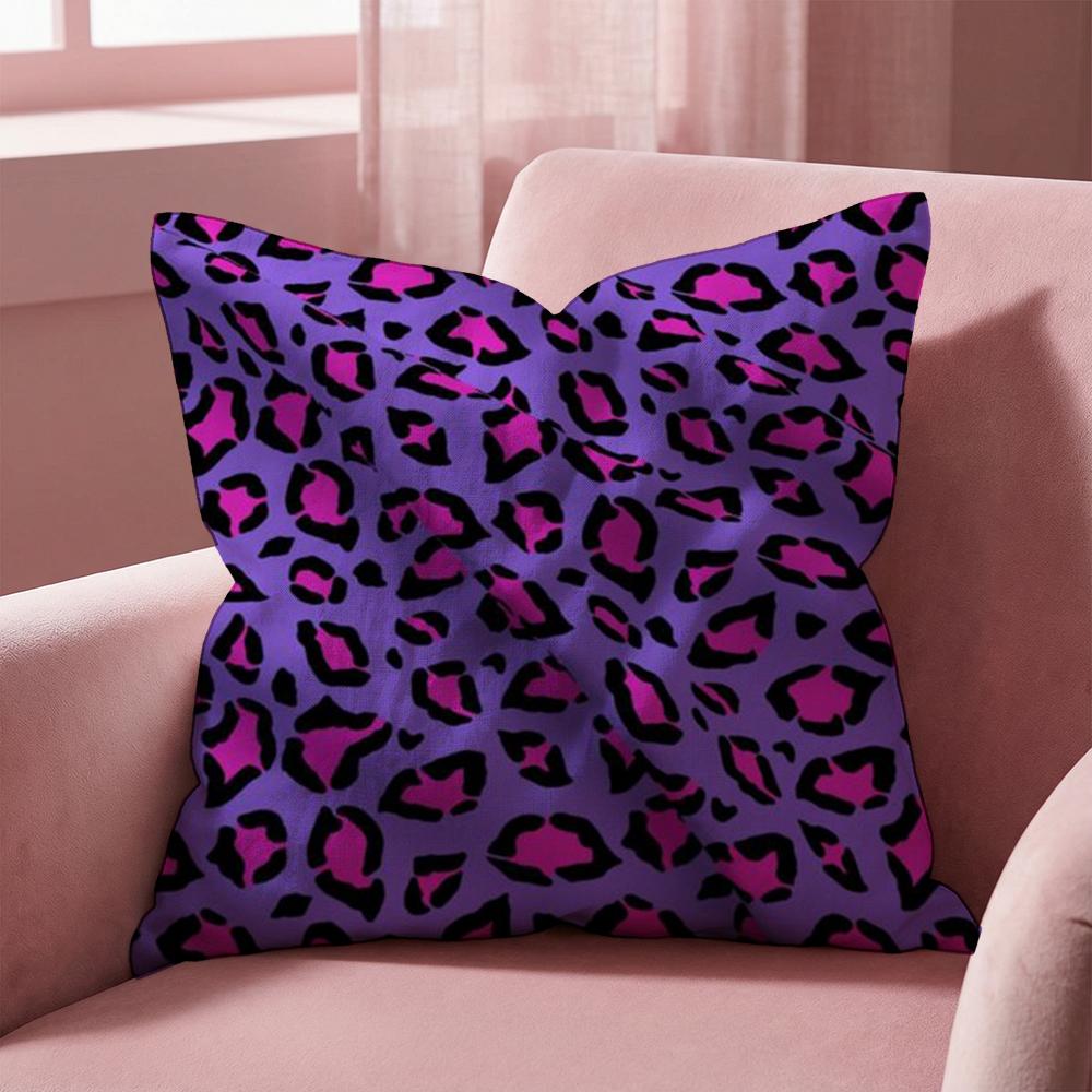 Y2K Fashion Leopard Print Cushion Cover Multi-Scene Pillow Cover For Home & Car - Reversible, Soft & Durable For Daily Use