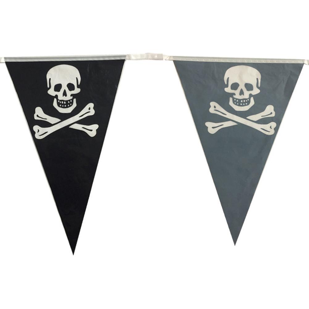 Pirate Party Decor Skull Pennant Flags Halloween Pirate Banners Easy To Hang