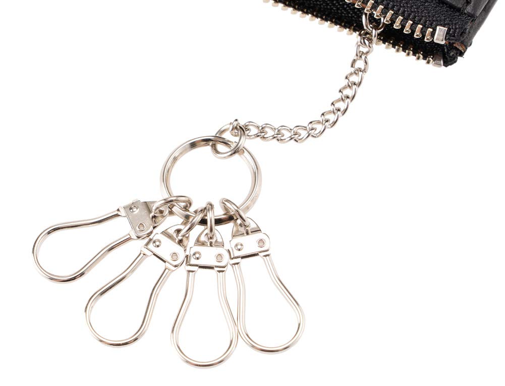 Cypris Ternura Multi-Purpose Key Case with Card Slots, Sheepskin Leather, Men's Gift, Father's Day Gift, Birthday Gift, Boyfriend Gift, Black,