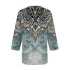 Women's V-neck Gradient Print Three-quarter Sleeve Fashion Top