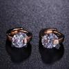 Orecchini Classici Brillanti in Zirconia Cubica da Donna Colore Oro Rosa Carini Mini Accessori per Orecchie Lobe Gioielli alla Moda E547