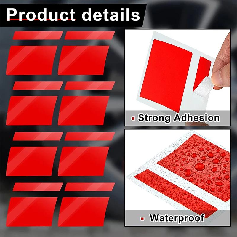 1/4pcs Car Sticker Reflective Car Wheel Rim Vinyl Warning Sticker Mark Stripe Racing Wheel Hub Decals for Decorative Car Sticker