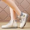 High-top Shoes Short Boots Autumn and Winter New Casual Beef Tendon Soft-soled Shoes Genuine Leather Butterfly Electric Embroidery