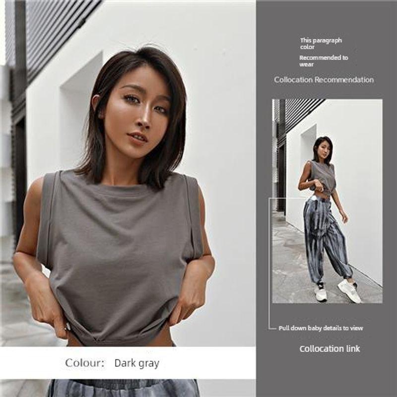 

Удобная, Свободная и Тонкая Повседневная Футболка для Фитнеса, Одежда для Йоги Grey M