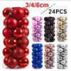 24Pcs 3cm Christmas Balls Xmas Tree Ornaments Hanging Pendants Home Party New Year  2025 Decor Gift