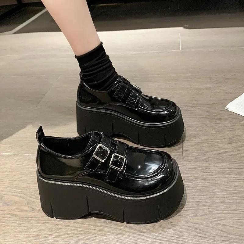 Fashion 2024Thick Bottom Loafer Increase Fashion Casual Simple Mary Jane Shoes Female Platform Slip on Women Shoes Zapatillas Mujer