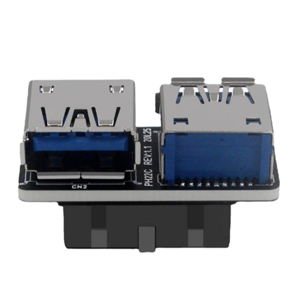 USB3.0 19/20Pin Female To Dual USB 3.0 A Female Adapter Motherboard Internal USB Splitter for Desktop PC DIY Case Expansion