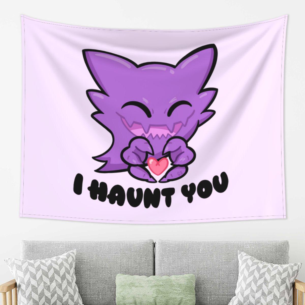 

Haunter I Haunt You Tapestry Wall Hanging Aesthetic Home Decoration Tapestries for Dorm Room 74x94cm(29x37in)