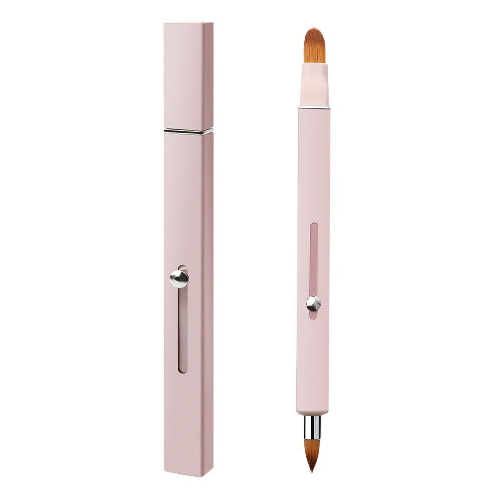 Aluminium Tube Retractable Lip/brow Brush Telescopic Double-ended Lipstick Brush  Make Up Tools