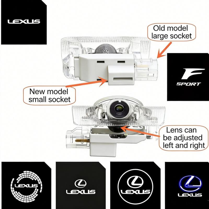 Car Door Welcome Light Logo Projector Lights Accessories For Lexus F SPORT ES RX NX LS UX LM LX GX LC RZ IS CT GS RC HS SC TX LB