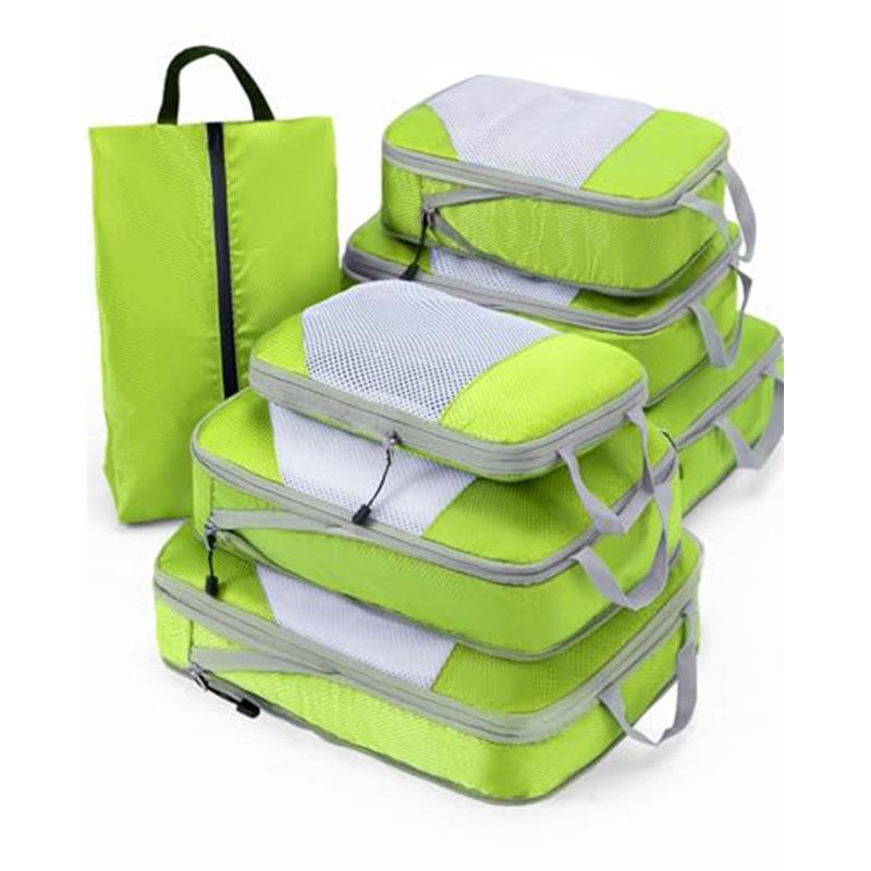 Travel Compression Storage Bags 7 Set Luggage Packing Cubes for Clothes Organization Waterproof Dustproof
