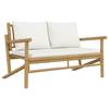 VidaXL Garden Bench with Cushions Cream White Bamboo 363460