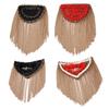 Metal Tassels Chain Epaulettes Uniform Shoulder Badges Artificial Pearls Beaded Epaulet for Party Costume Accessories Top Sale