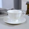 Simple White Coffee Cup and Plate Two Piece Set of Ceramic Cup Water Cup Flower Tea Cup Milk Cup