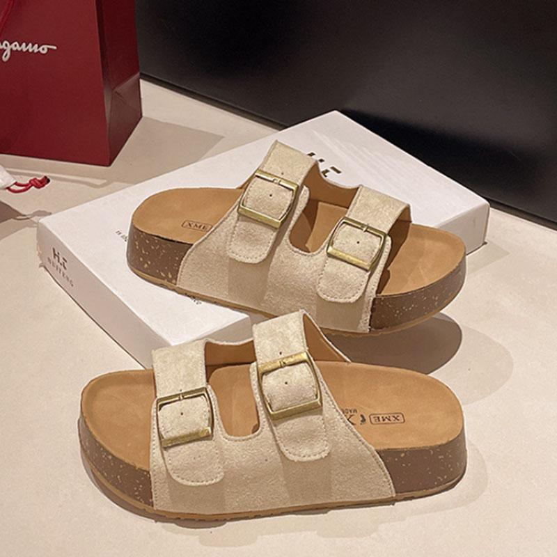 

Fashion Kidmi Women s Sandals Indoor And Outdoor Can Be Wear Roman-style Belt-buckle Slippers Soft-soled Platform Fashion Slip-on Shoes 35