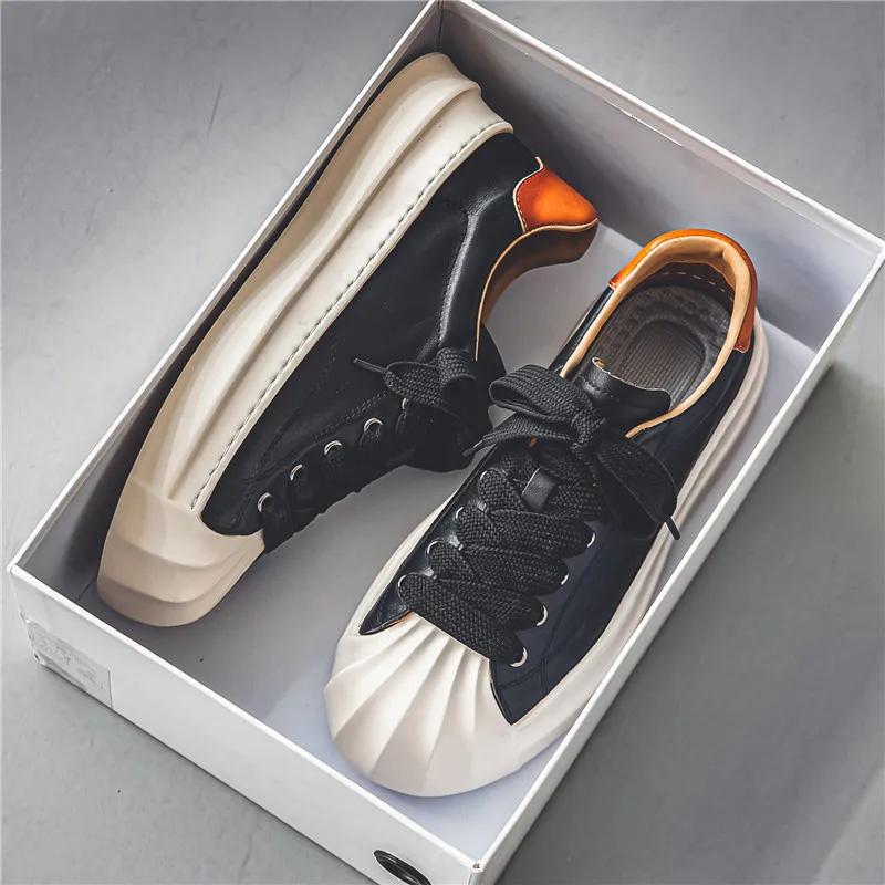 

2024 Новые удобные нескользящие мужские туфли с мягкой подошвой, последняя тенденция моды на открытом воздухе из кожи, универсальные спортивные туфли для сноуборда 39-44 44 чёрный