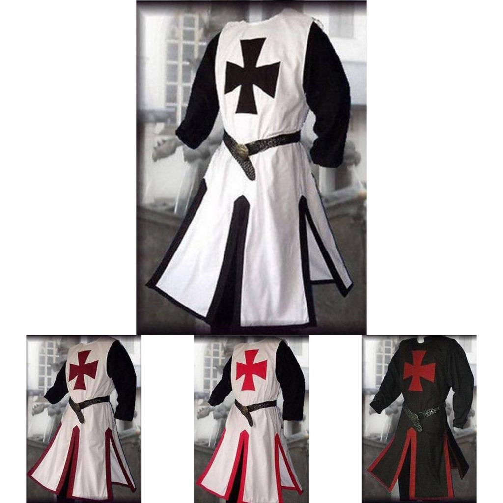 Stylish Medieval Templar Knight Crusader Surcoat Outfit Cosplay Costume