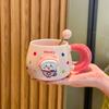 High Looking Cute Ceramic Cup Couple with Cup Girls Home Coffee Cup Children Mug Birthday Gift
