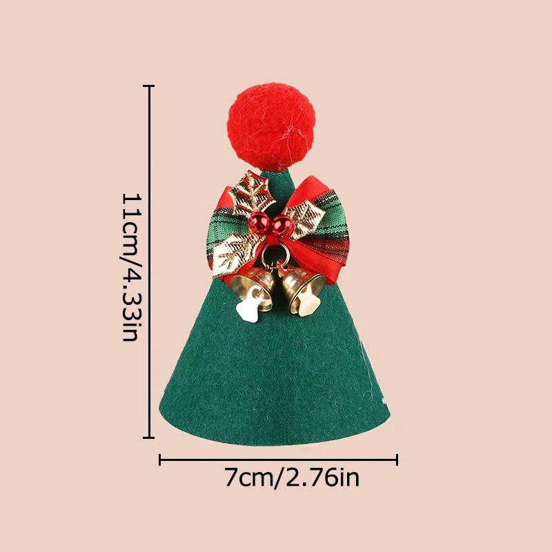 Pet Mini Plush Christmas Hat Cute Felt Ball Bowknot Bell Santa Hat Cats Dogs Xmas New Year Party Caps Pet Navidad Costume Decor