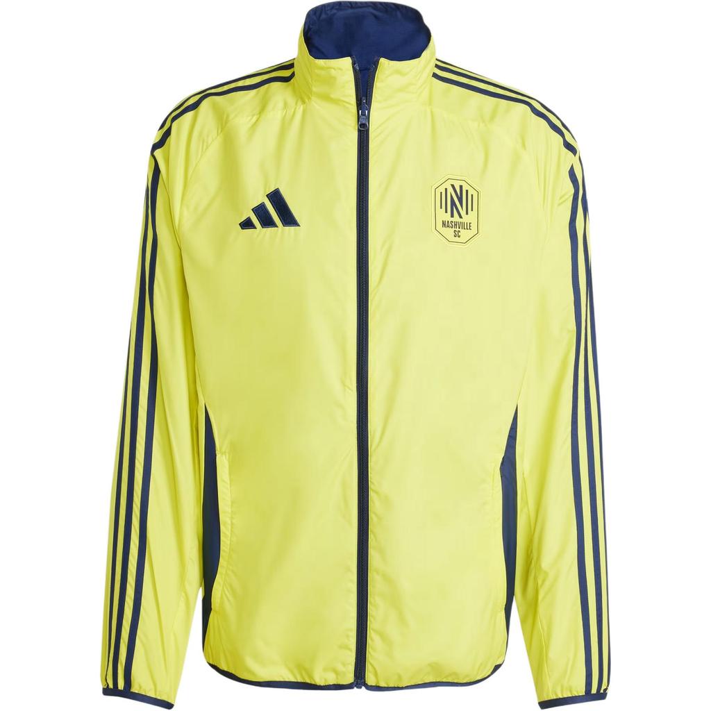 Adidas Logo Striped Reversible Slim Fit Stand Collar Jacket Men Jacket Impact-Yellow JE5632