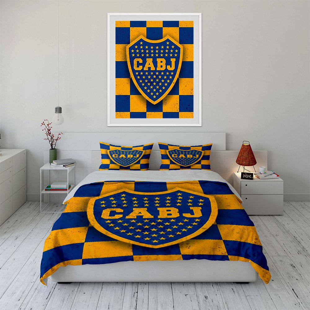 Blue and Yellow CABJ Shield Bedding Bedding Duvet Cover Set Duvet Cover Pillowcases (1 * Duvet Cover 2 * Pillowcases, without duvet insert)
